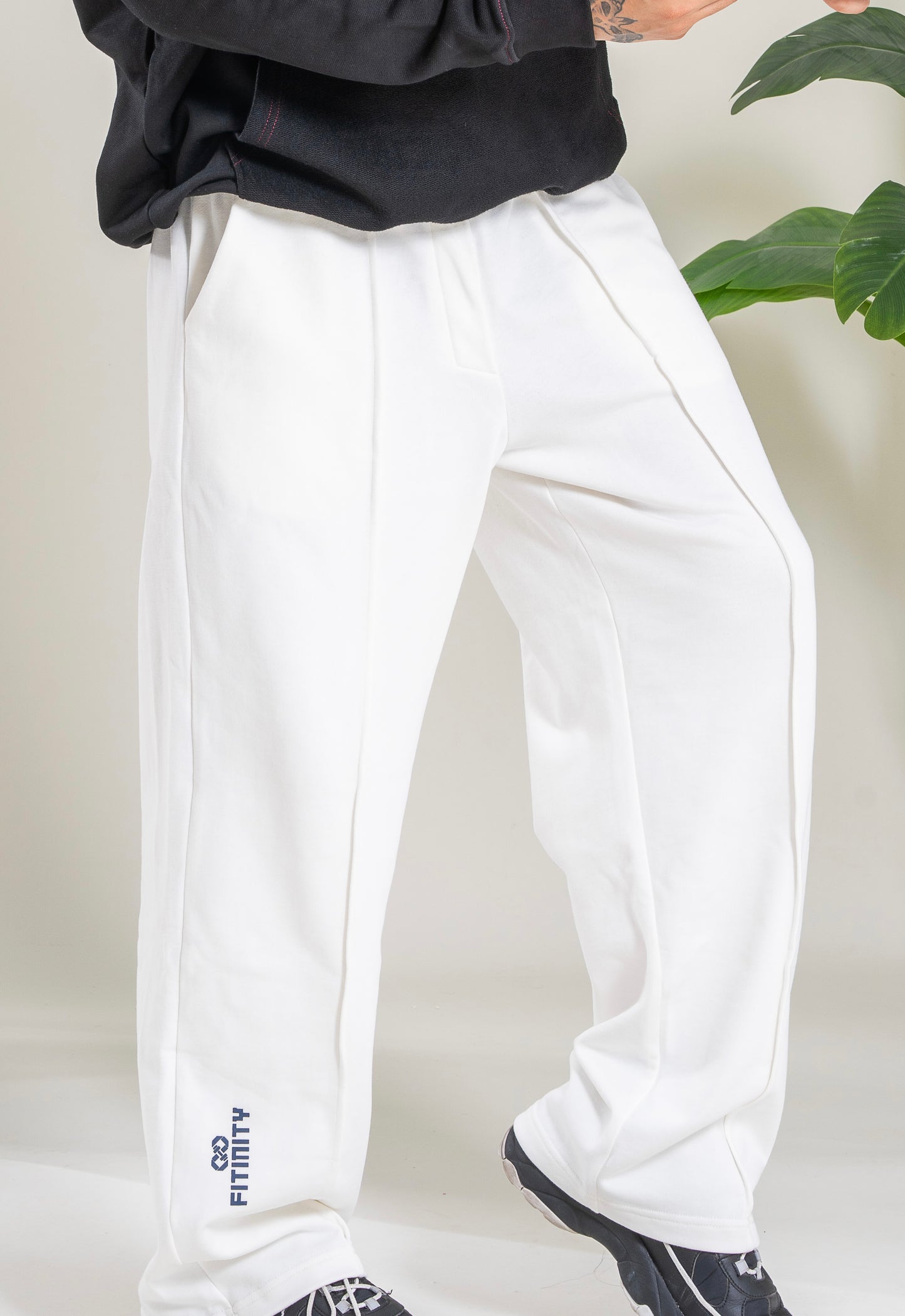 Discipline Hoodie & White Baggy Pants